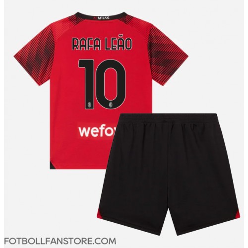 AC Milan Rafael Leao #10 Barnkläder Hemma matchtröja till baby 2023-24 Kortärmad (+ Korta byxor) Billigt